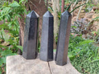 Polished Black Basalt Display Crystal Points x 6 From Madagascar - Toprock Gemstones and Minerals 