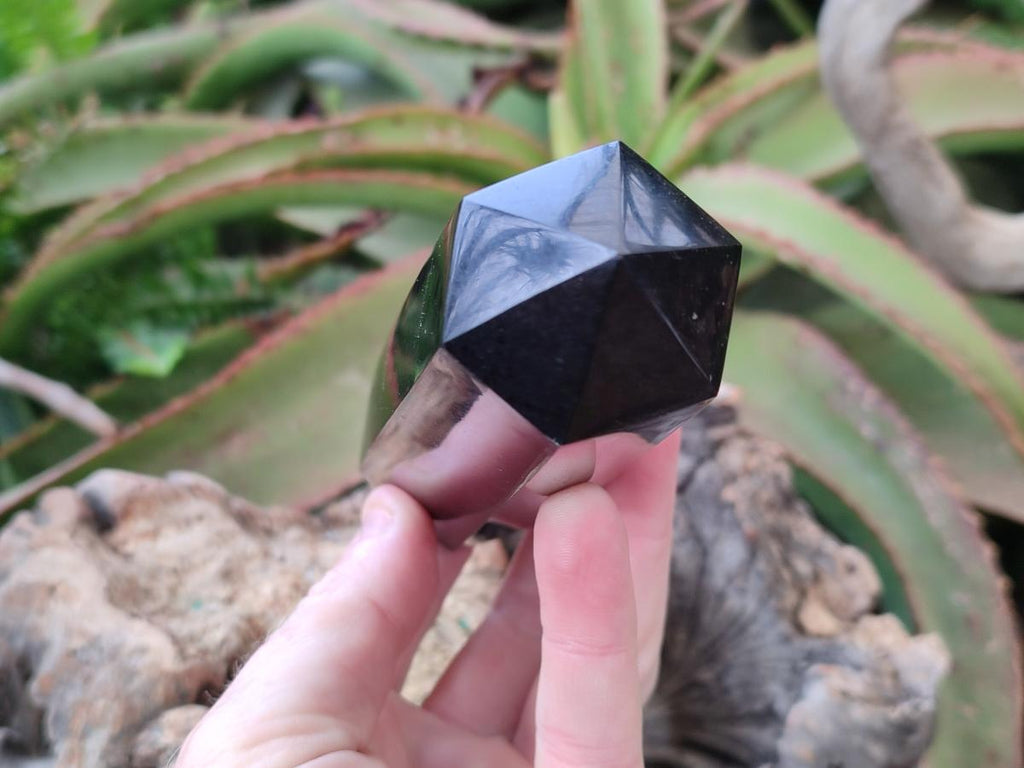Polished Black Basalt Display Crystal Points x 6 From Madagascar - Toprock Gemstones and Minerals 