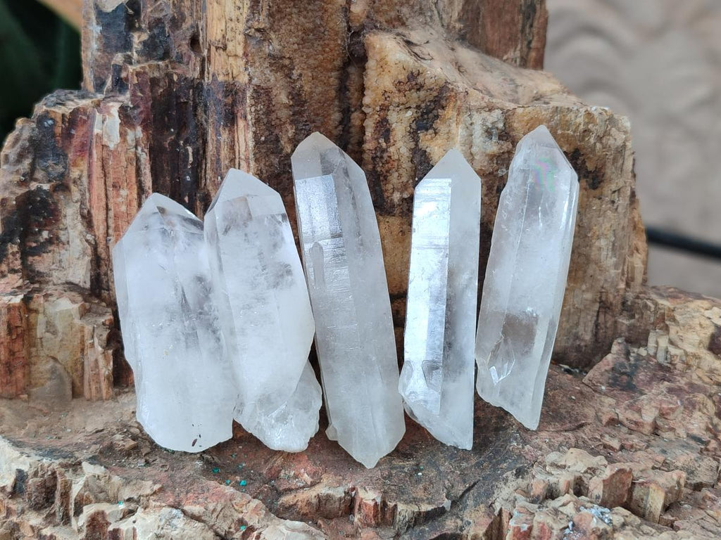 Natural White Phantom Quarts Crystals x 35 From Mpika, Zambia - Toprock Gemstones and Minerals 