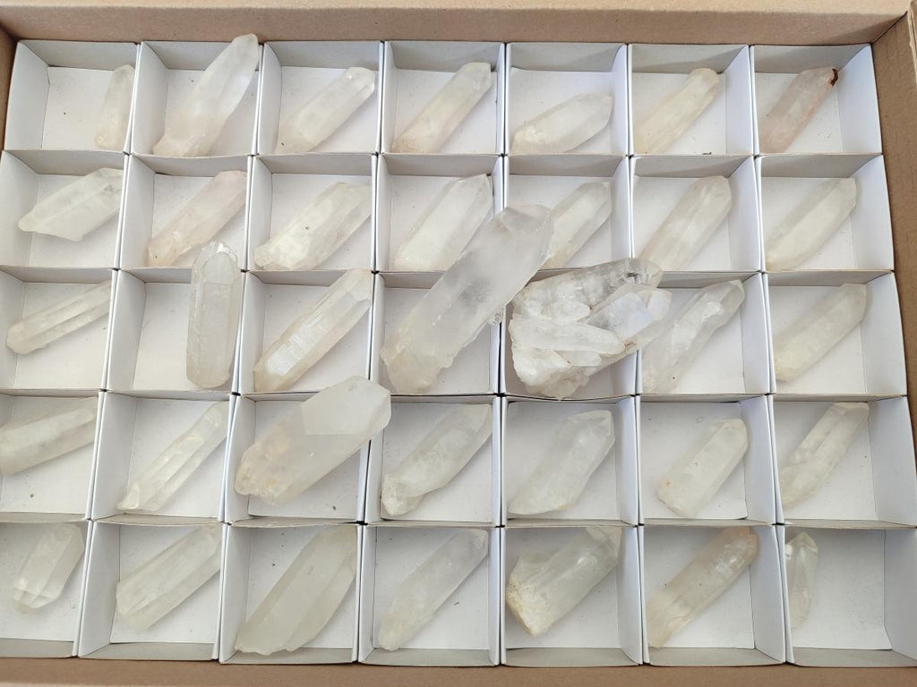 Natural White Phantom Quarts Crystals x 35 From Mpika, Zambia - Toprock Gemstones and Minerals 