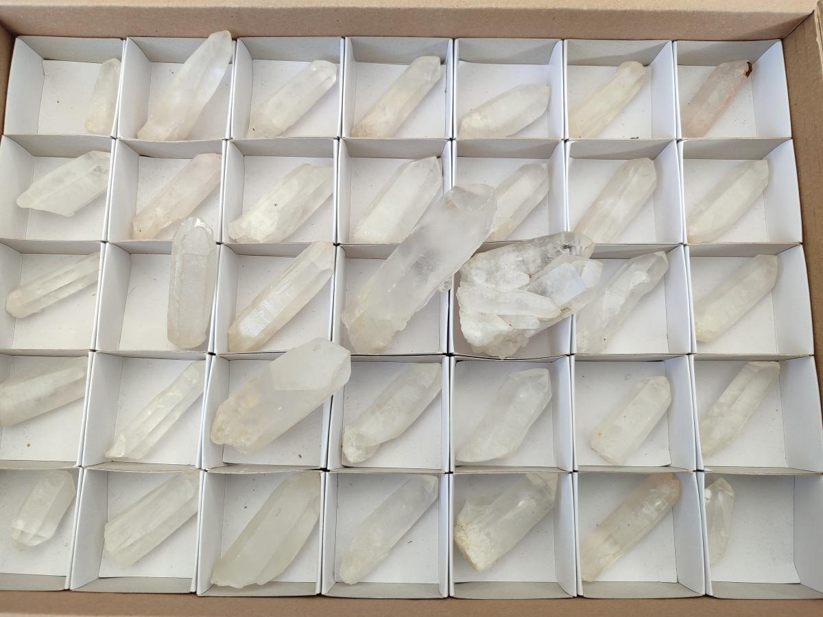 Natural White Phantom Quarts Crystals x 35 From Mpika, Zambia - Toprock Gemstones and Minerals 