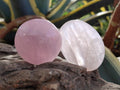 Polished Gemmy Rose Quartz Palm Stones x 24 From Madagascar - Toprock Gemstones and Minerals 