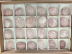 Polished Gemmy Rose Quartz Palm Stones x 24 From Madagascar - Toprock Gemstones and Minerals 