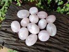 Polished Gemmy Rose Quartz Palm Stones x 24 From Madagascar - Toprock Gemstones and Minerals 