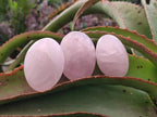 Polished Gemmy Rose Quartz Palm Stones x 24 From Madagascar - Toprock Gemstones and Minerals 
