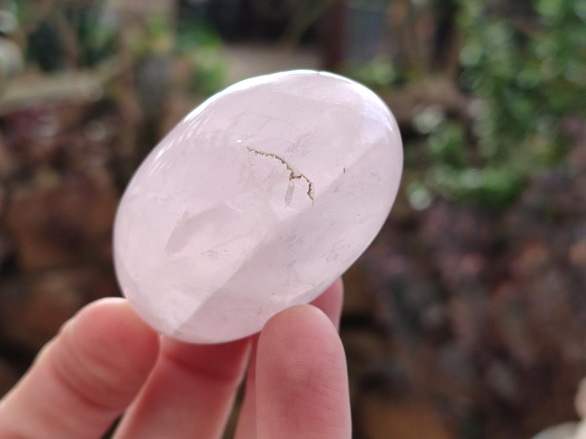 Polished Gemmy Rose Quartz Palm Stones x 24 From Madagascar - Toprock Gemstones and Minerals 