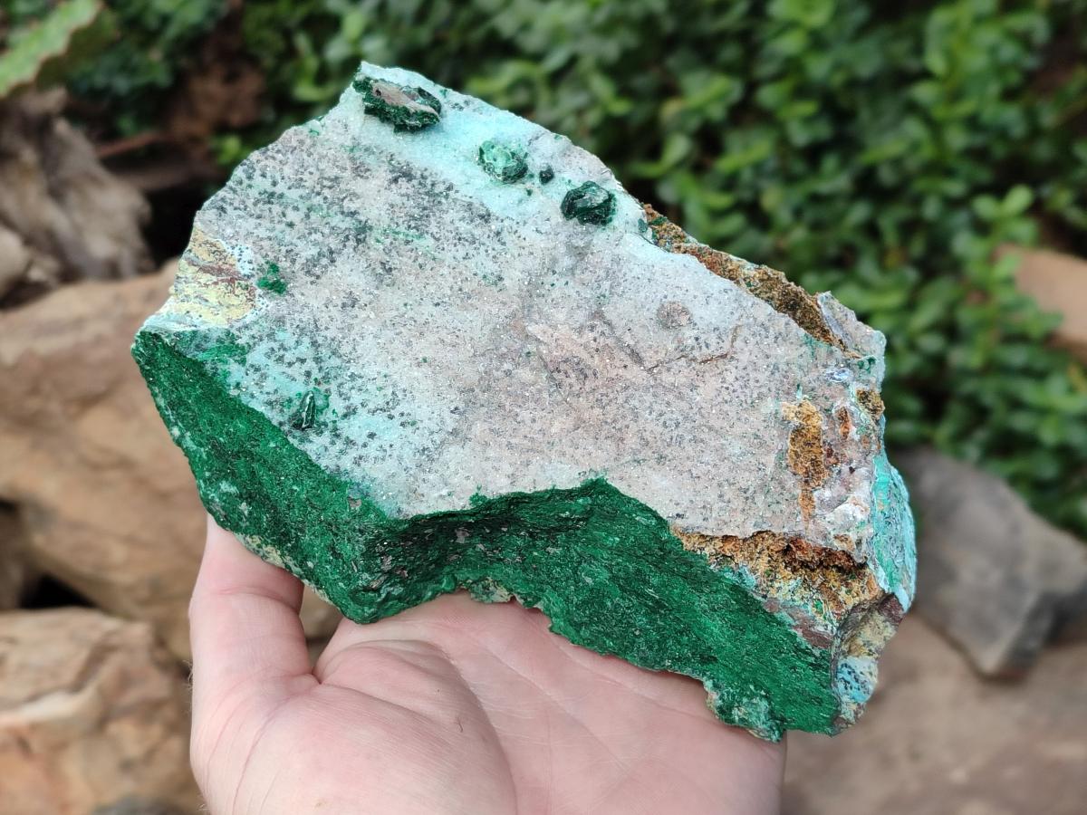 Natural Drusy Coated Chrysocolla with Malachite and Heterogenite on Dolomite Specimens x 2 From Lupoto Mine, Congo - Toprock Gemstones and Minerals 