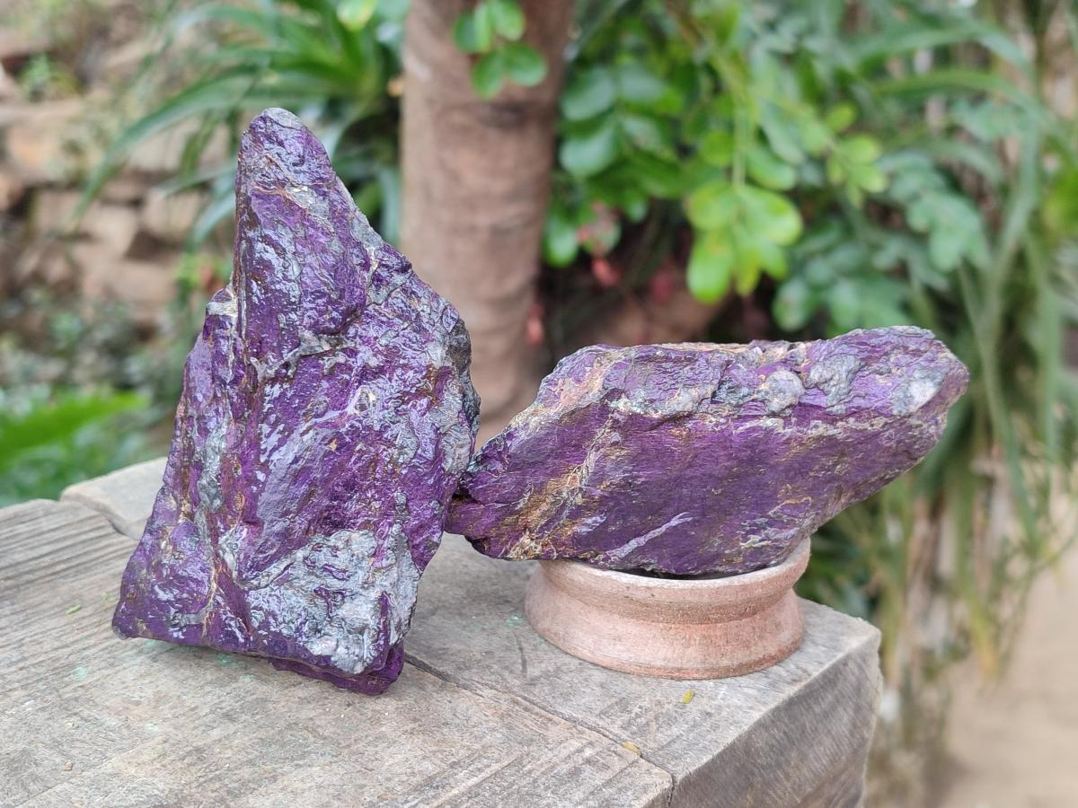 Natural Metallic Cobbed Purpurite Specimens x 6 From Erongo, Namibia - Toprock Gemstones and Minerals 