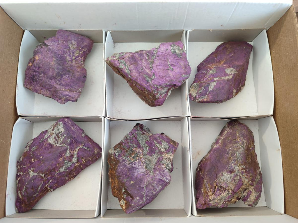 Natural Metallic Cobbed Purpurite Specimens x 6 From Erongo, Namibia - Toprock Gemstones and Minerals 
