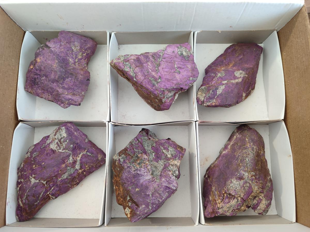 Natural Metallic Cobbed Purpurite Specimens x 6 From Erongo, Namibia - Toprock Gemstones and Minerals 
