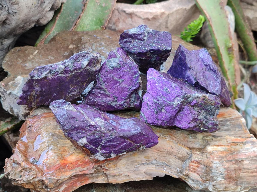 Natural Metallic Cobbed Purpurite Specimens x 6 From Erongo, Namibia - Toprock Gemstones and Minerals 