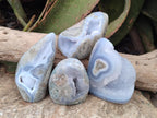 Polished Blue Lace Agate Standing Display Pieces x 4 From Nsanje, Malawi - Toprock Gemstones and Minerals 