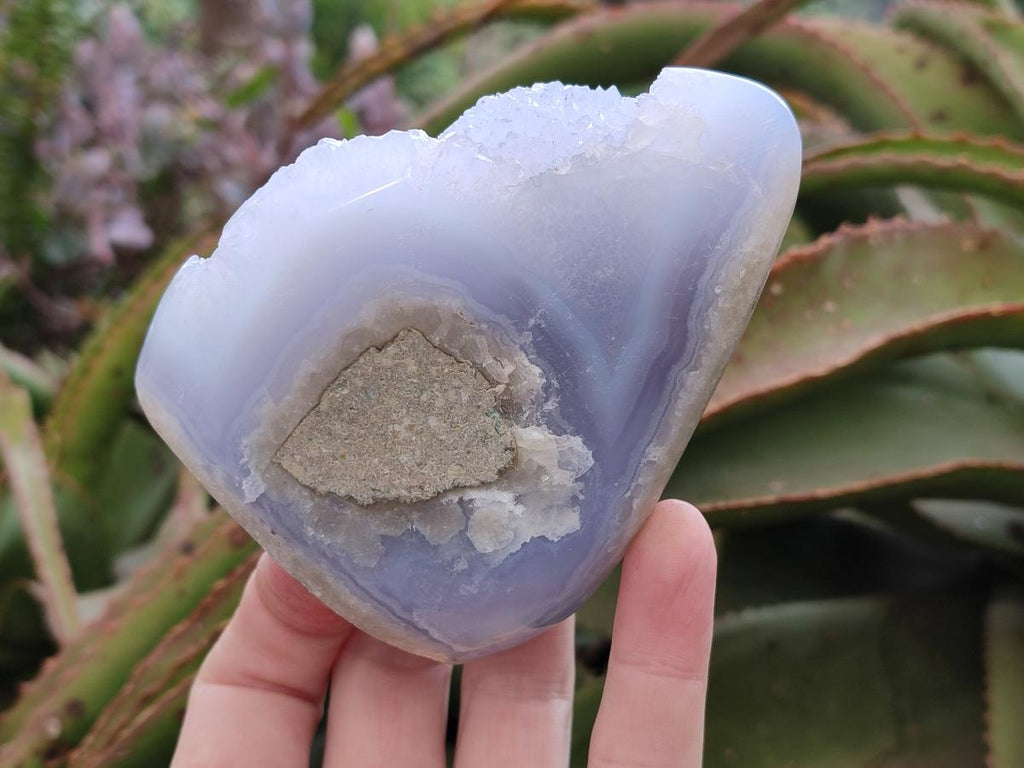 Polished Blue Lace Agate Standing Display Pieces x 4 From Nsanje, Malawi - Toprock Gemstones and Minerals 