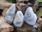 Polished Blue Lace Agate Standing Display Pieces x 4 From Nsanje, Malawi - Toprock Gemstones and Minerals 