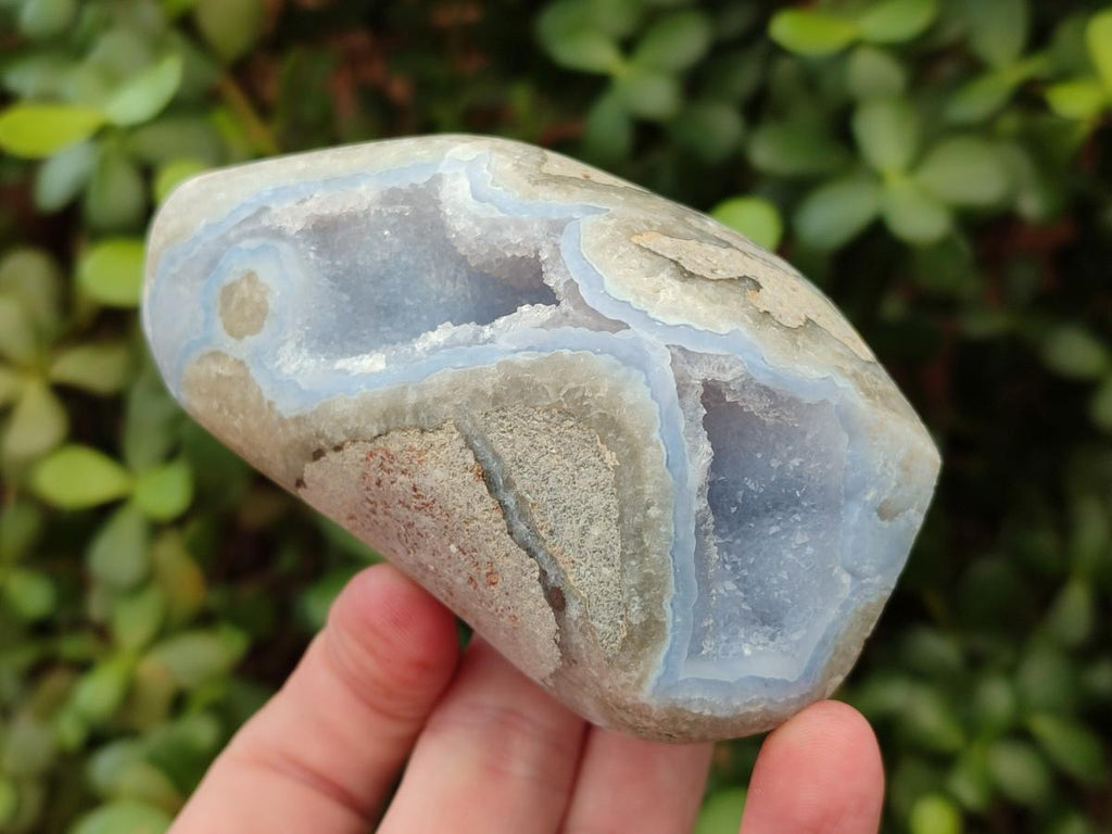Polished Blue Lace Agate Standing Display Pieces x 4 From Nsanje, Malawi - Toprock Gemstones and Minerals 