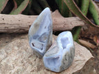 Polished Blue Lace Agate Standing Display Pieces x 4 From Nsanje, Malawi - Toprock Gemstones and Minerals 