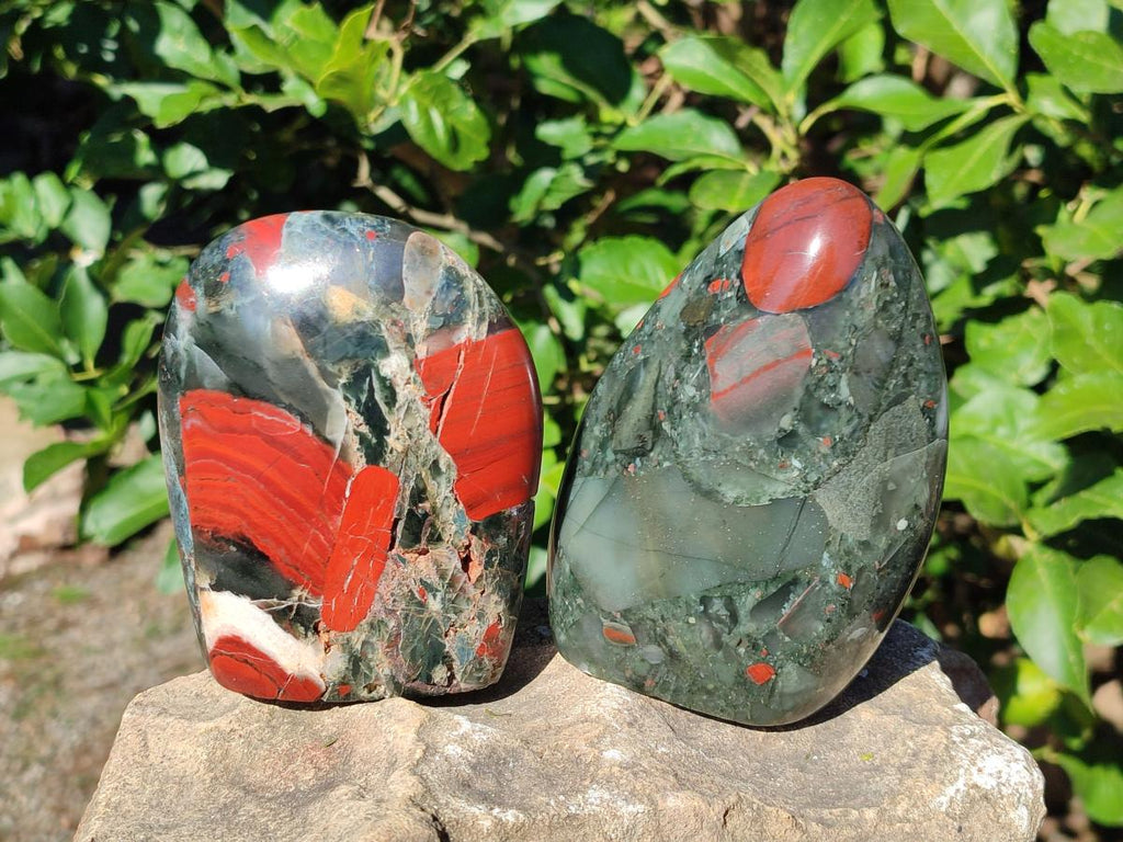 Polished Bloodstone Standing Display Pieces x 2 From Swaziland - Toprock Gemstones and Minerals 