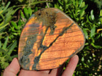 Polished Rare Orange-Gold Sunset Flash Labradorite Standing Display Pieces x 3 From Madagascar - Toprock Gemstones and Minerals 