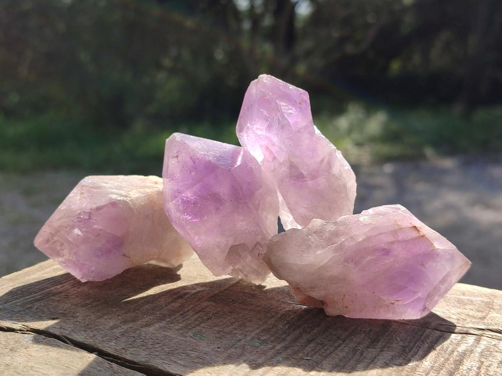 Natural Jacaranda Amethyst Single Crystals x 24 From Mumbwa, Zambia - Toprock Gemstones and Minerals 