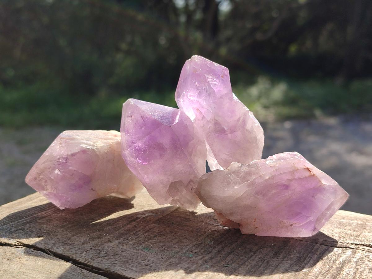 Natural Jacaranda Amethyst Single Crystals x 24 From Mumbwa, Zambia - Toprock Gemstones and Minerals 