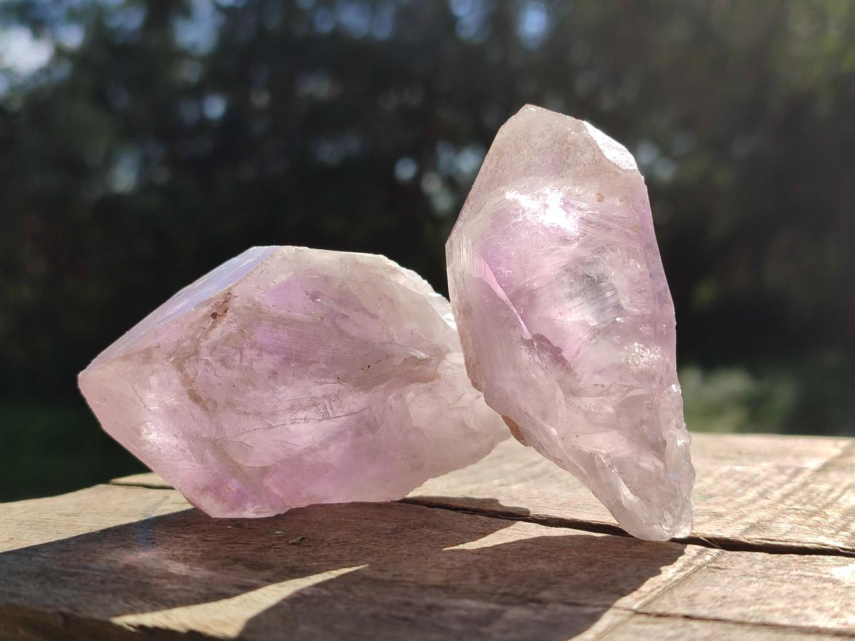 Natural Jacaranda Amethyst Single Crystals x 24 From Mumbwa, Zambia - Toprock Gemstones and Minerals 