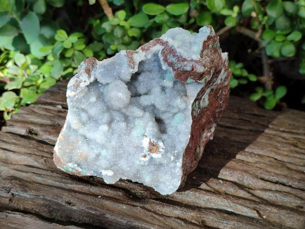 Natural Large Drusy Coated Botryoidal Quartz on Copper Dolomite with Malachite Specimen x 1 From Mindingi Mine, Congo - Toprock Gemstones and Minerals 