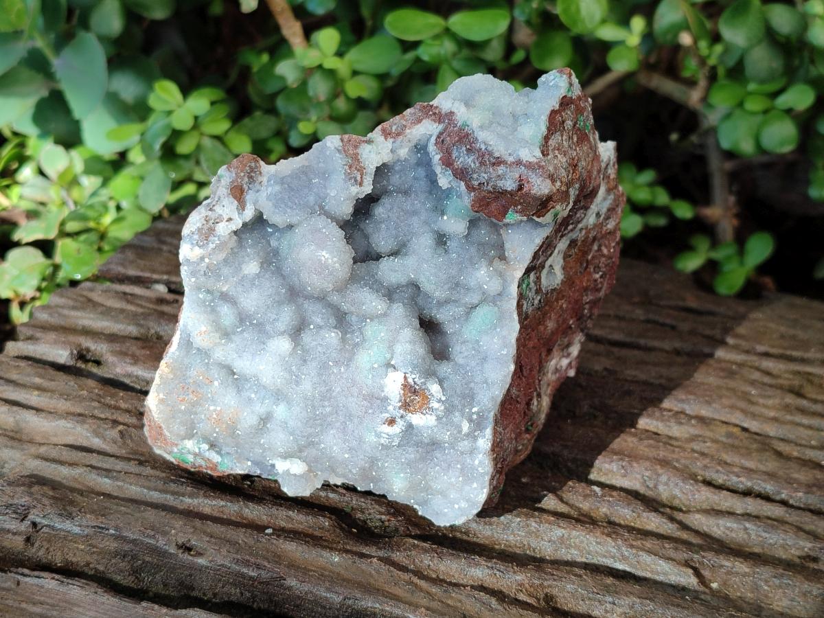 Natural Large Drusy Coated Botryoidal Quartz on Copper Dolomite with Malachite Specimen x 1 From Mindingi Mine, Congo - Toprock Gemstones and Minerals 