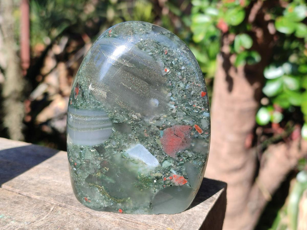 Polished Bloodstone Standing Display Pieces x 3 From Swaziland - Toprock Gemstones and Minerals 