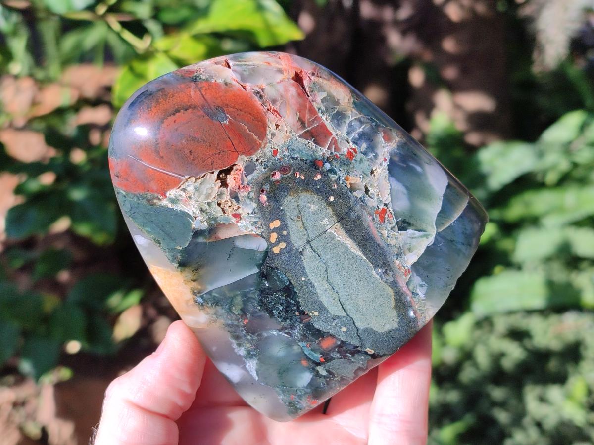 Polished Bloodstone Standing Display Pieces x 3 From Swaziland - Toprock Gemstones and Minerals 