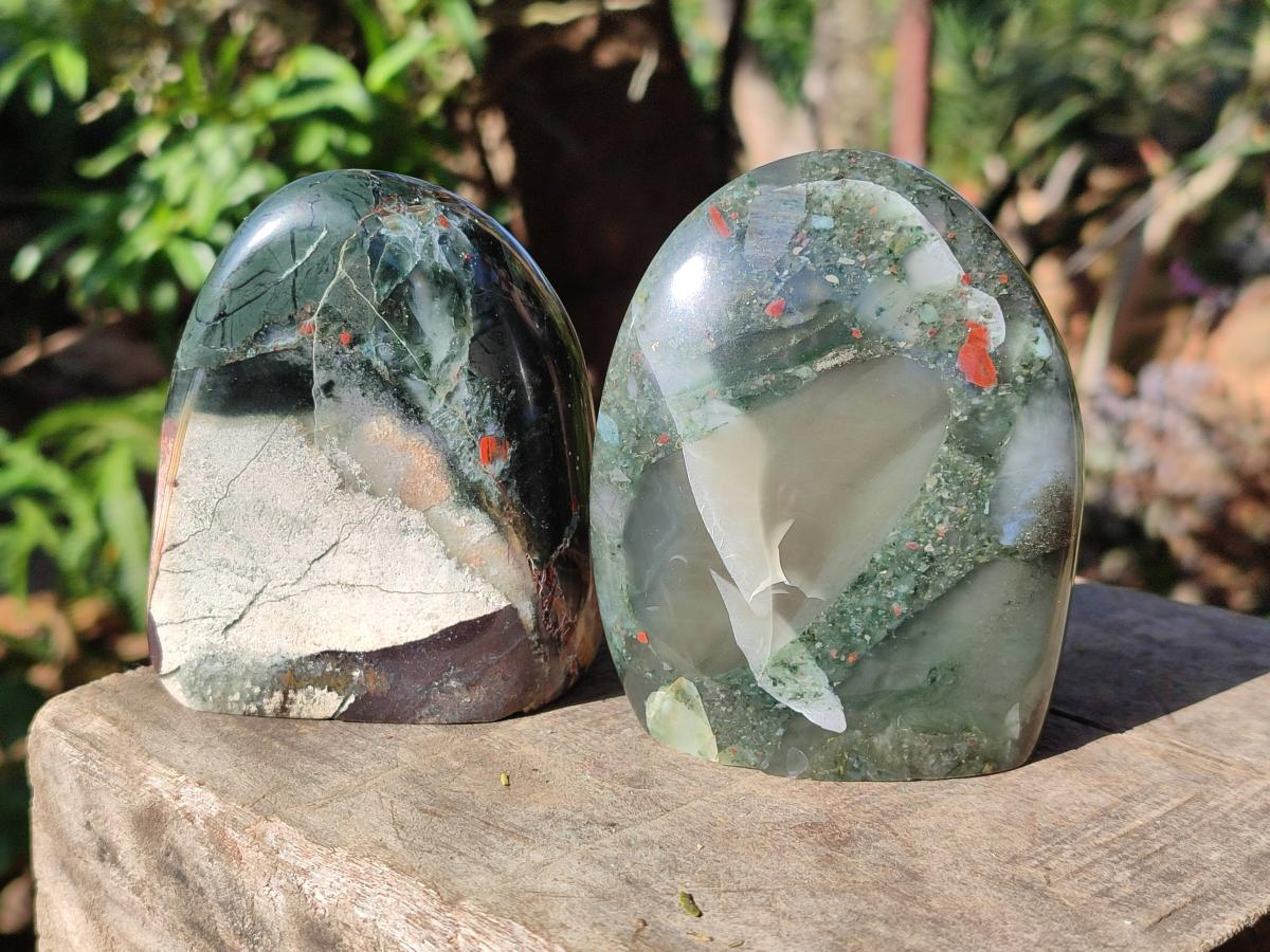 Polished Bloodstone Standing Display Pieces x 3 From Swaziland - Toprock Gemstones and Minerals 