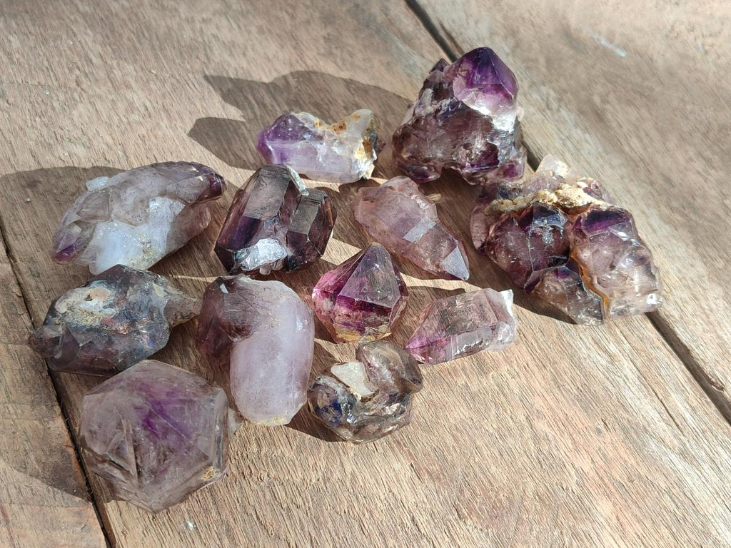 Natural Window Amethyst Crystals x 20 From Chiredzi, Zimbabwe - Toprock Gemstones and Minerals 