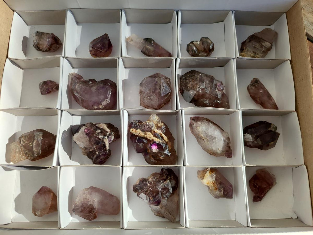 Natural Window Amethyst Crystals x 20 From Chiredzi, Zimbabwe - Toprock Gemstones and Minerals 