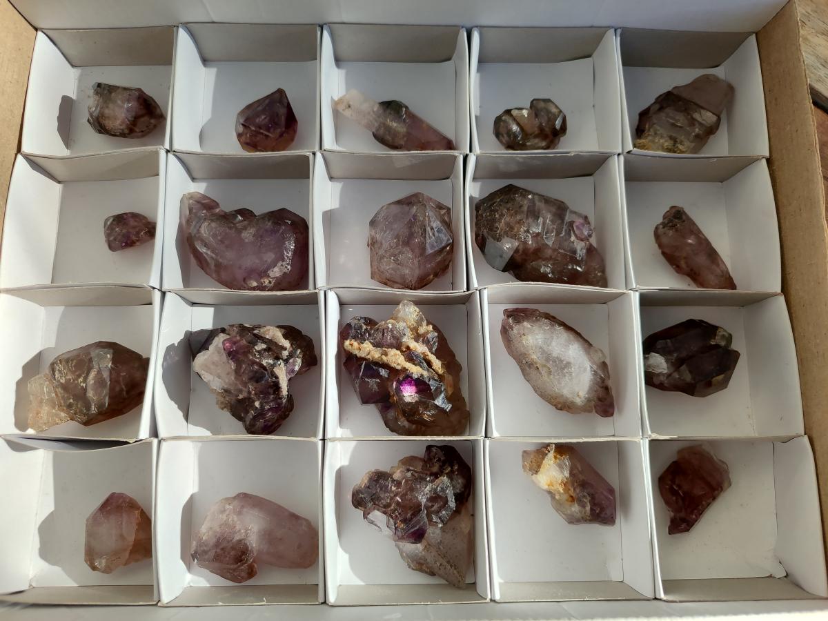 Natural Window Amethyst Crystals x 20 From Chiredzi, Zimbabwe - Toprock Gemstones and Minerals 