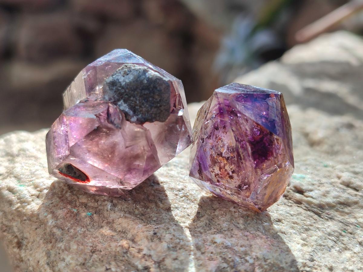 Natural Window Amethyst Crystals x 20 From Chiredzi, Zimbabwe - Toprock Gemstones and Minerals 
