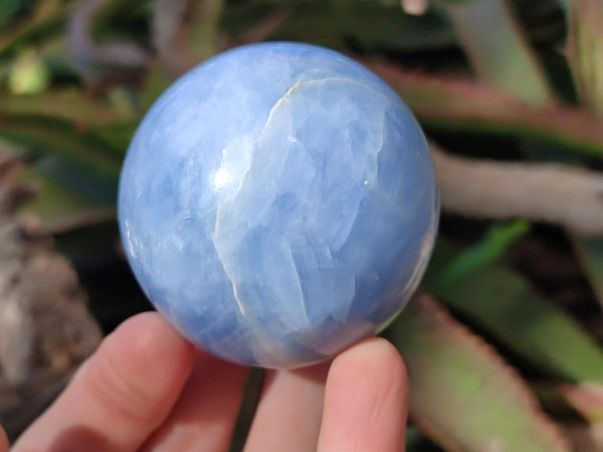 Polished Blue Calcite Spheres x 6 From Madagascar - Toprock Gemstones and Minerals 