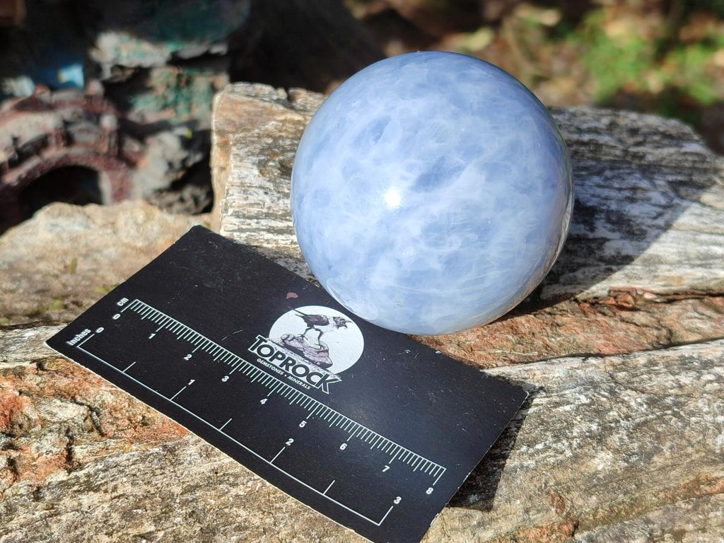Polished Blue Calcite Spheres x 6 From Madagascar - Toprock Gemstones and Minerals 