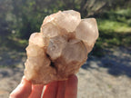 Natural Cascading White Phantom Semi-Smokey Luena Quartz Clusters x 3 From Luena, Congo - Toprock Gemstones and Minerals 