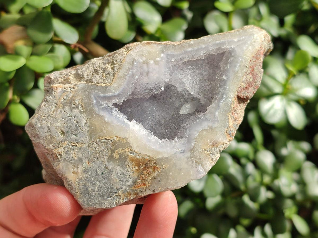 Polished On One Side Blue Lace Agate Geodes x 6 From Nsanje, Malawi - Toprock Gemstones and Minerals 