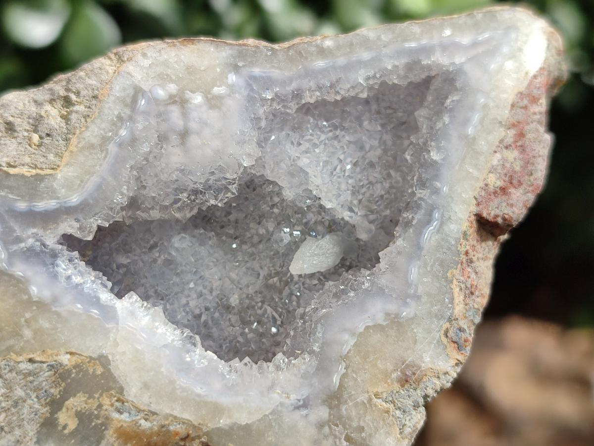 Polished On One Side Blue Lace Agate Geodes x 6 From Nsanje, Malawi - Toprock Gemstones and Minerals 