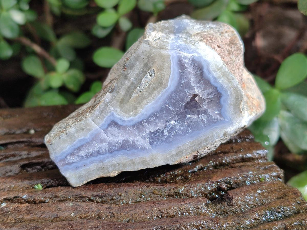 Polished On One Side Blue Lace Agate Geodes x 6 From Nsanje, Malawi - Toprock Gemstones and Minerals 