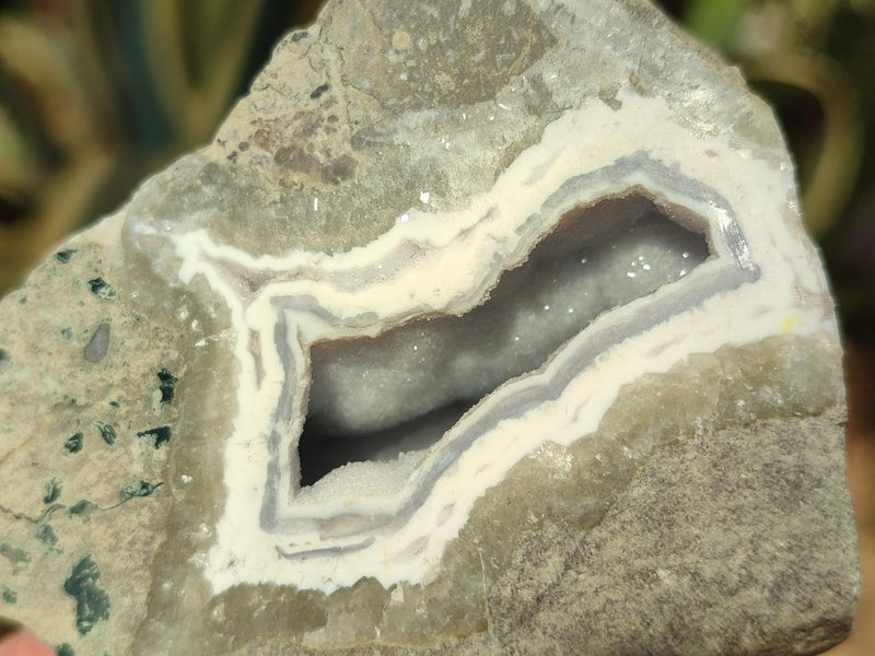 Polished On One Side Blue Lace Agate Geodes x 6 From Nsanje, Malawi - Toprock Gemstones and Minerals 