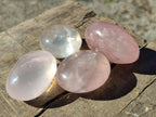 Polished Gemmy Rose Quartz Palm Stones x 20 From Madagascar - Toprock Gemstones and Minerals 