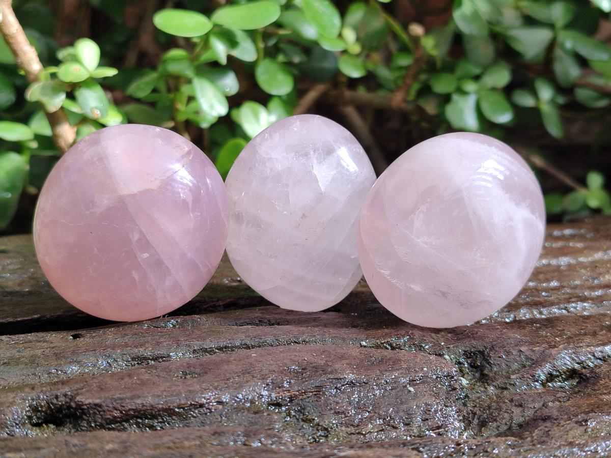 Polished Gemmy Rose Quartz Palm Stones x 20 From Madagascar - Toprock Gemstones and Minerals 
