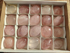 Polished Gemmy Rose Quartz Palm Stones x 20 From Madagascar - Toprock Gemstones and Minerals 