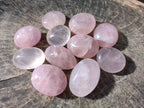 Polished Gemmy Rose Quartz Palm Stones x 20 From Madagascar - Toprock Gemstones and Minerals 