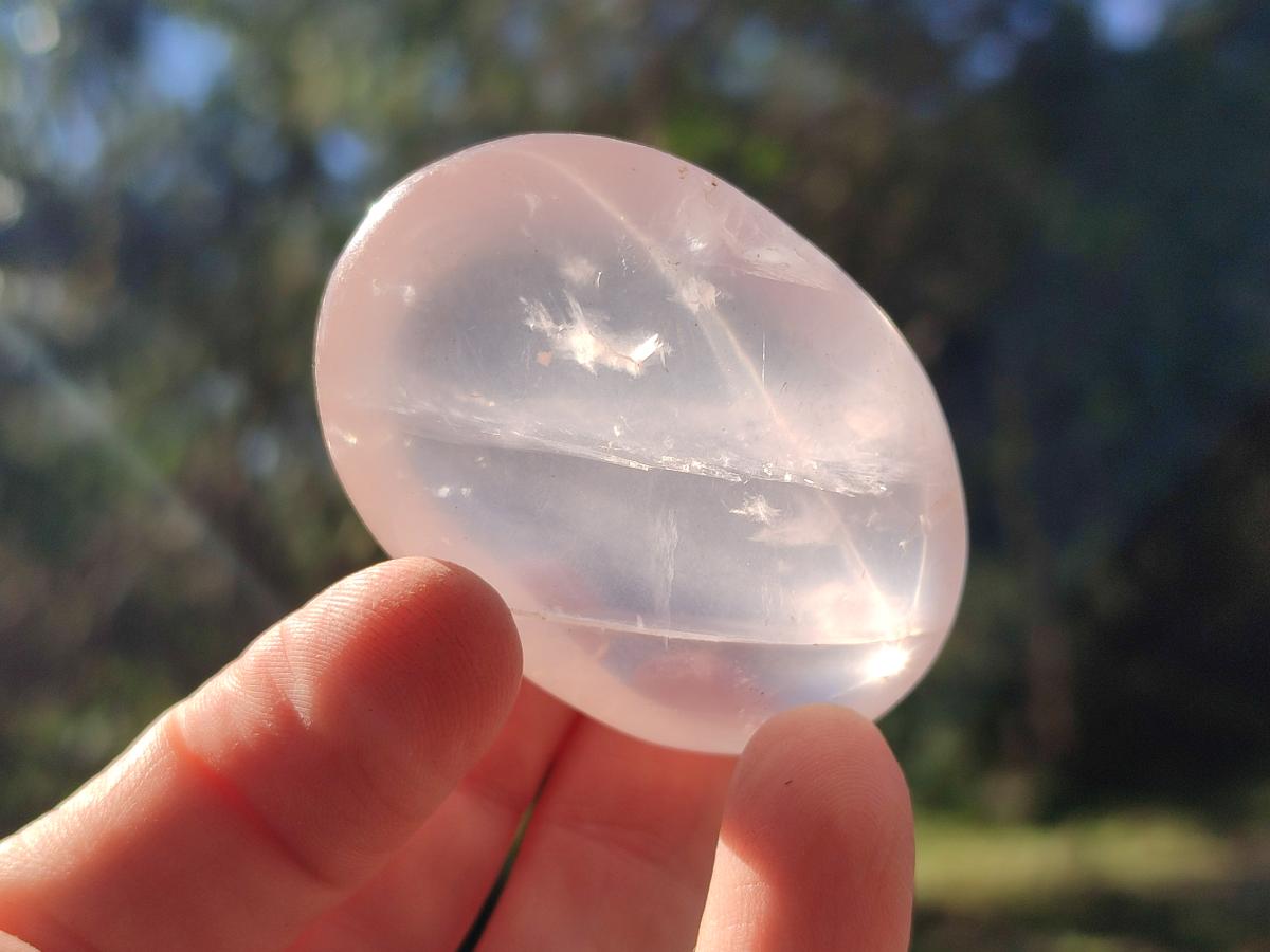Polished Gemmy Rose Quartz Palm Stones x 20 From Madagascar - Toprock Gemstones and Minerals 