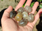 Polished Mini Smokey Window Quartz Eggs x 35 From Madagascar - Toprock Gemstones and Minerals 