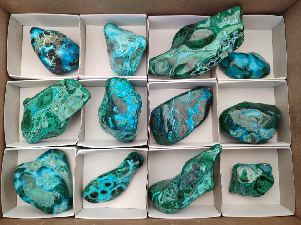 Polished Malacolla Free Forms x 12 From Kulukuluku, Congo - Toprock Gemstones and Minerals 