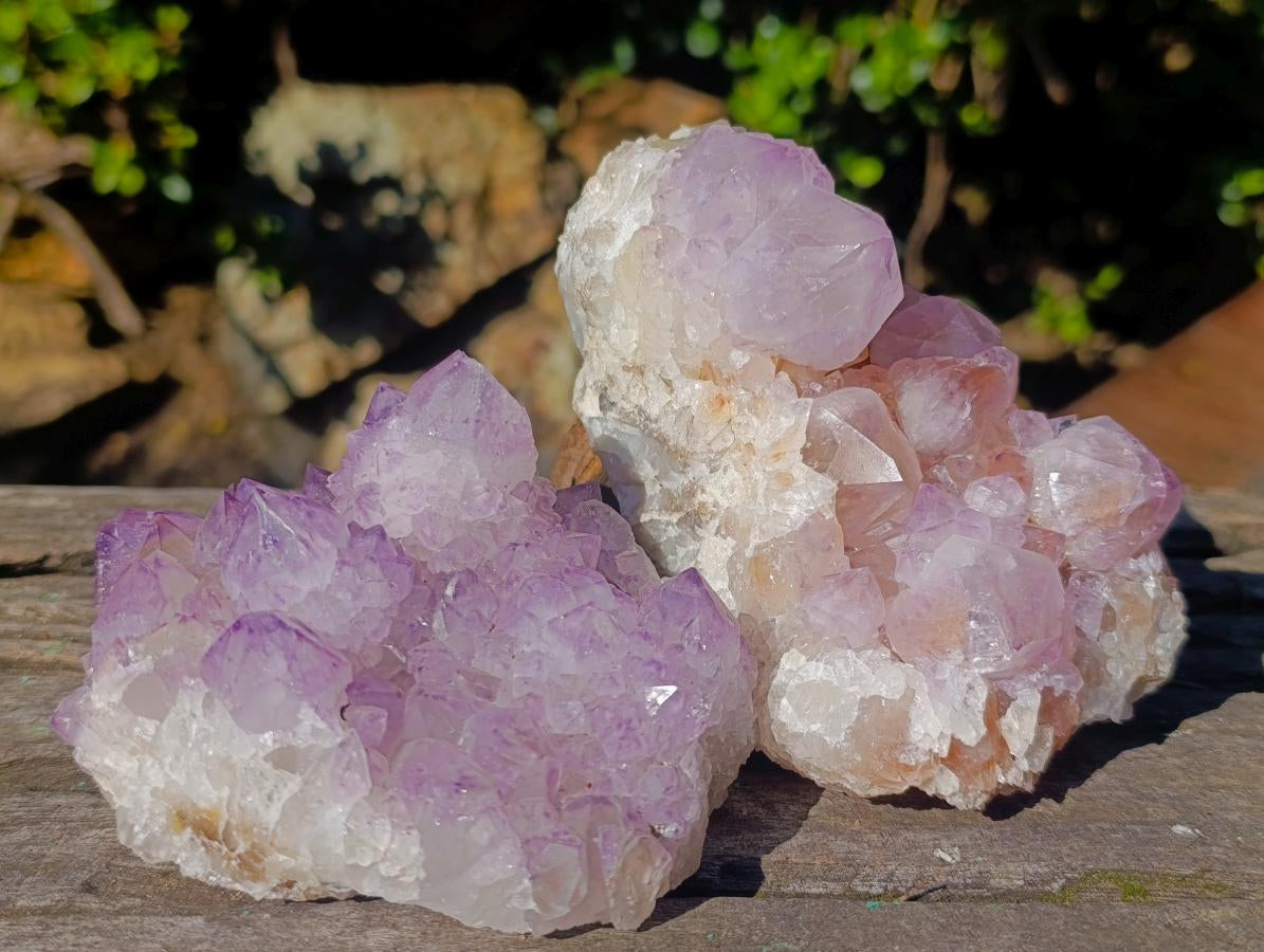 Natural Spirit Amethyst Clusters x 3 From Boekenhouthoek, South Africa - Toprock Gemstones and Minerals 