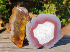 Polished Large One Side Red Shashe River Agate Nodules x 4 From Shashe River, Zimbabwe - Toprock Gemstones and Minerals 